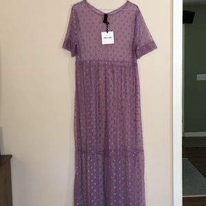 Agnes&Dora Maxi overlay mesh dress